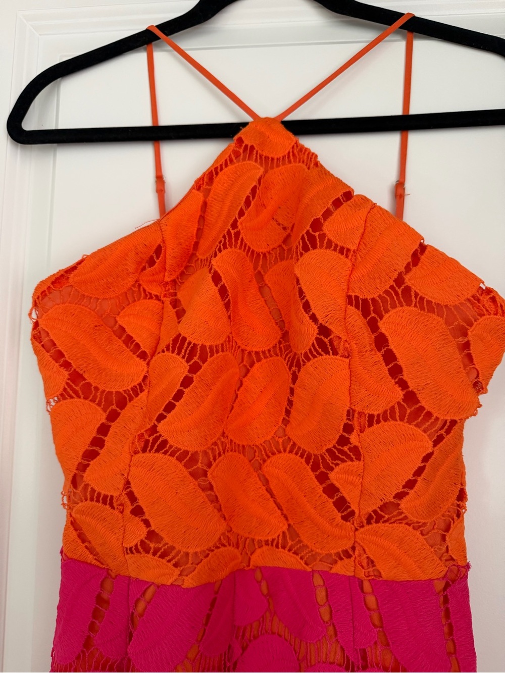 Vici Jaycie Colorblock Maxi Dress Pink Orange Small - Picture 7 of 9